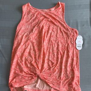 Athletic Style Girls Twist Tank Coral Color